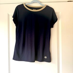 Michael Kors Women's Top, Navy Blue with Gold Trim, Size Medium, EUC